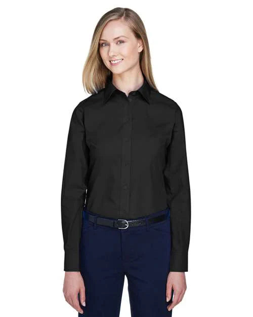 A girl wearing custom embroidered woven shirt