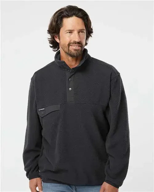 A man wearing custom embroidered shirappa fleece jacket