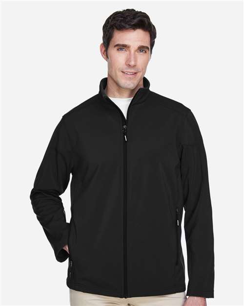 A man wearing soft shell jacket