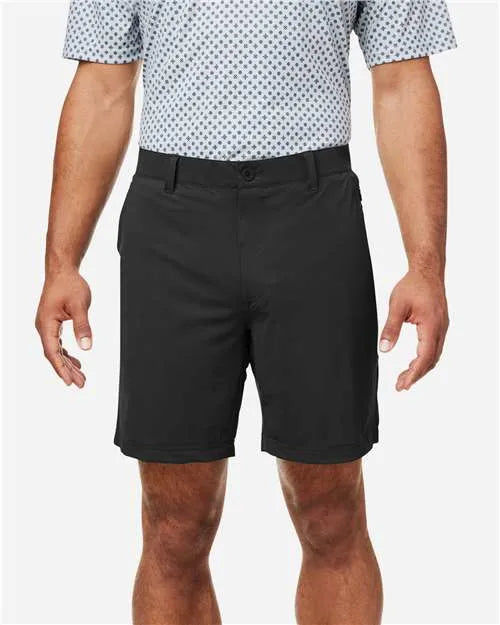 A man wearing custom Embroidered shorts