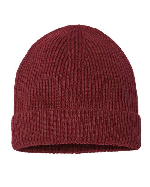 Sustainable Fine Rib Cuffed Beanie - Atlantis Headwear