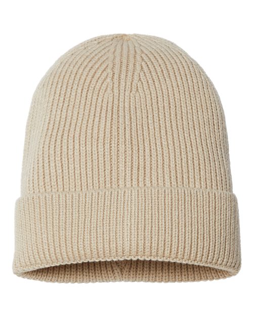 Sustainable Fine Rib Cuffed Beanie - Atlantis Headwear