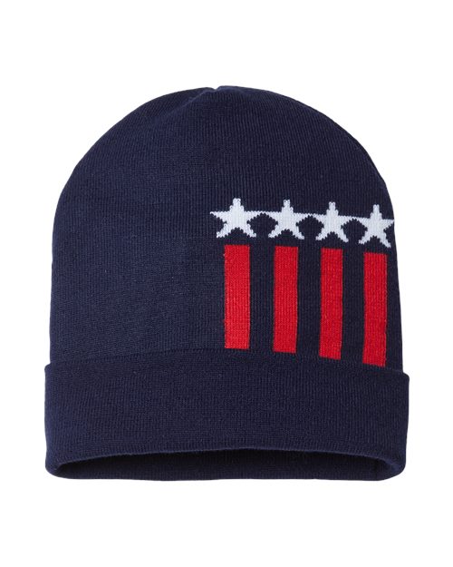 USA-Made Patriotic Cuffed Beanie - CAP AMERICA