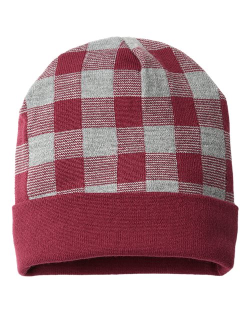 USA-Made Plaid Beanie - CAP AMERICA