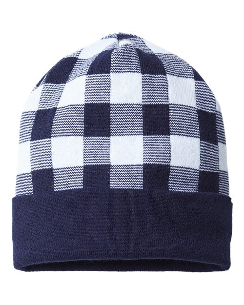 USA-Made Plaid Beanie - CAP AMERICA