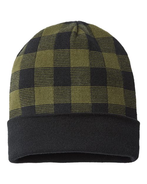 USA-Made Plaid Beanie - CAP AMERICA