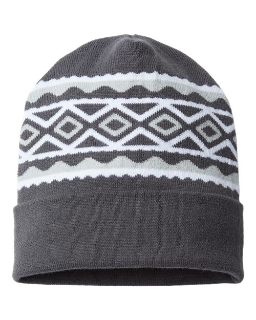 USA- Made Diamond Cuffed Beanie - CAP AMERICA