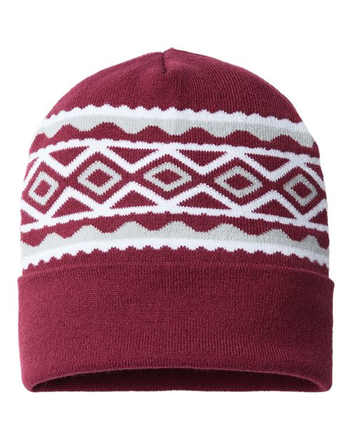 USA- Made Diamond Cuffed Beanie - CAP AMERICA