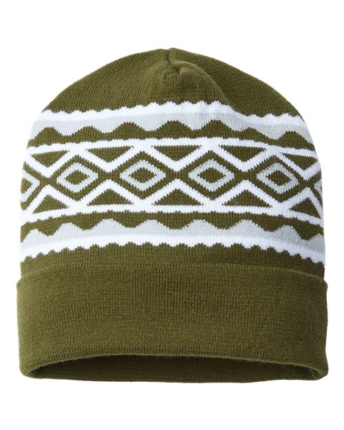 USA- Made Diamond Cuffed Beanie - CAP AMERICA