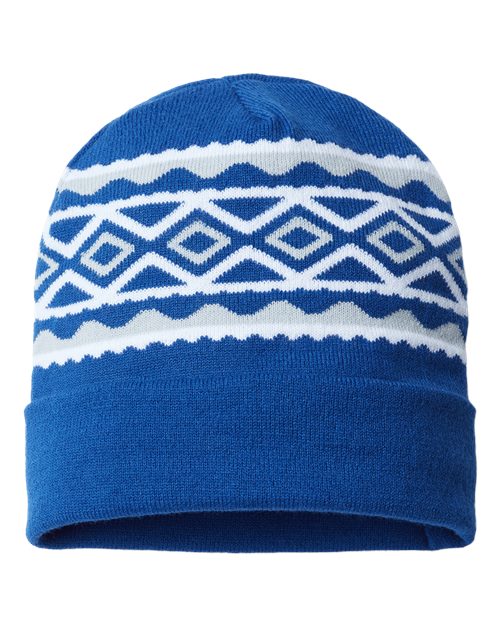 USA- Made Diamond Cuffed Beanie - CAP AMERICA