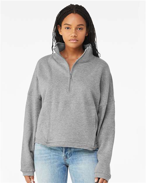 Women’s Sponge Fleece Half Zip Pullover - BELLA + CANVAS - 3953