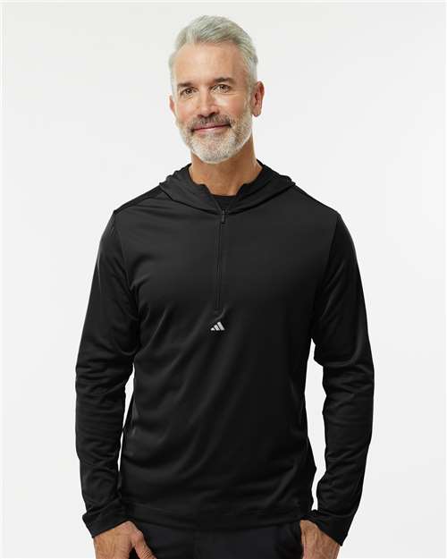 Men's Lightweight Quarter-Zip Hooded Pullover - Adidas – A596