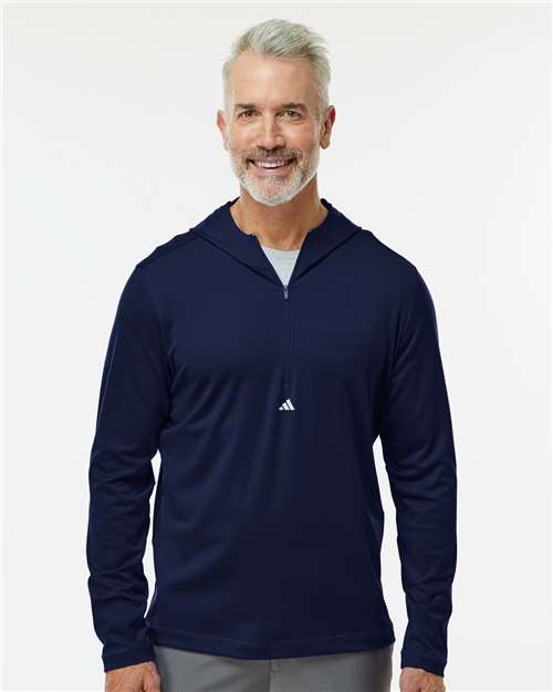 Men's Lightweight Quarter-Zip Hooded Pullover - Adidas – A596