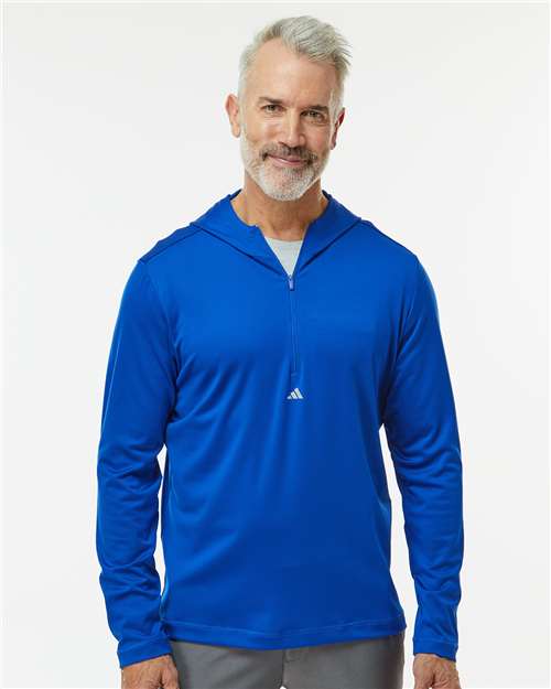 Men's Lightweight Quarter-Zip Hooded Pullover - Adidas – A596