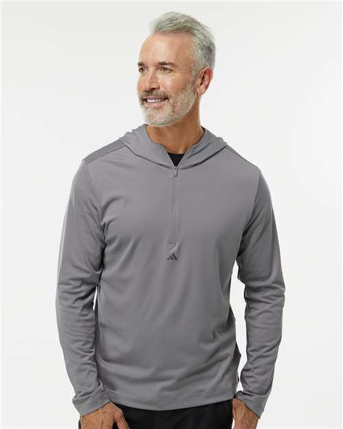 Men's Lightweight Quarter-Zip Hooded Pullover - Adidas - A596