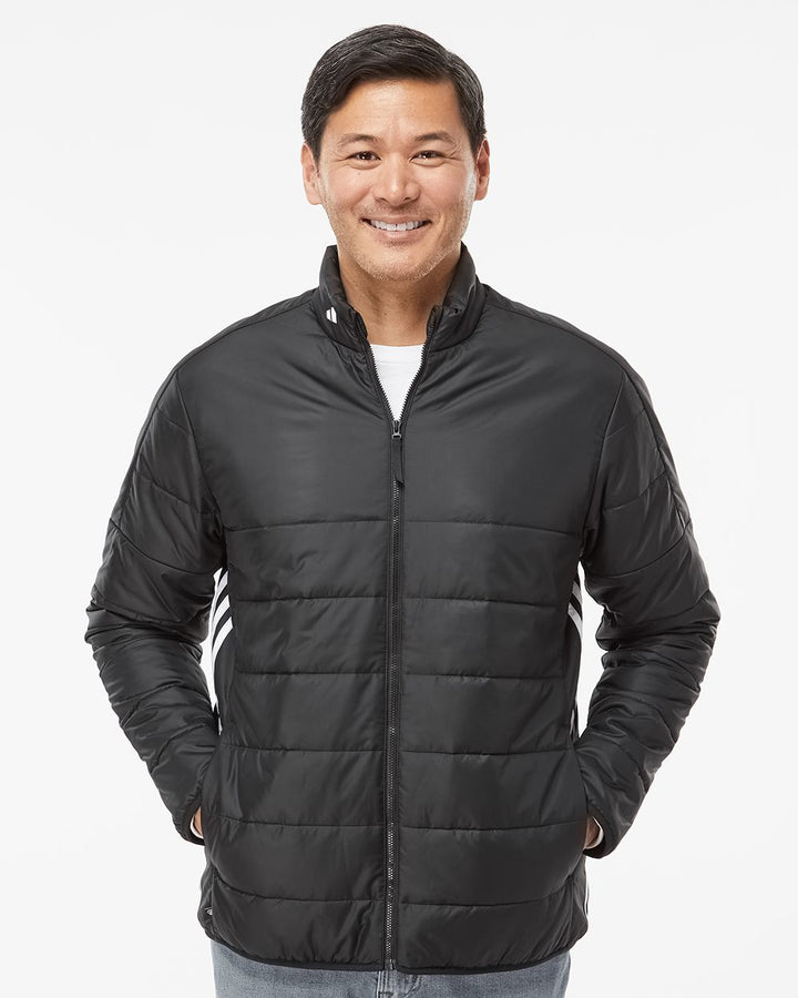 Men's 3-Stripes Puffer Full-Zip Jacket - Adidas - A570