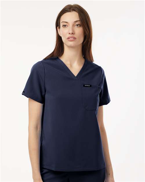 Women's Rhena Essential 1-Pocket Scrub V-Neck Top - Jaanuu - W10001