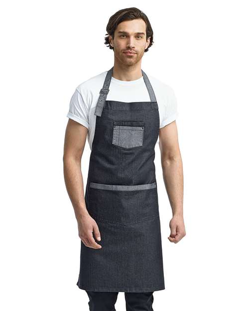 Domain Contrast Denim Bib Apron - Artisan Collection by Reprime