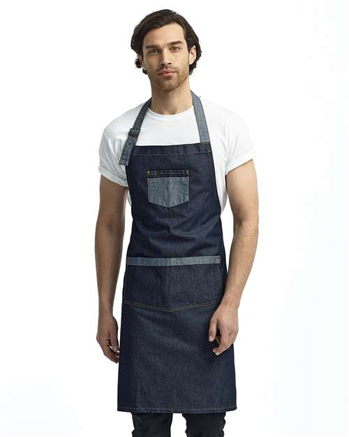 Domain Contrast Denim Bib Apron - Artisan Collection by Reprime