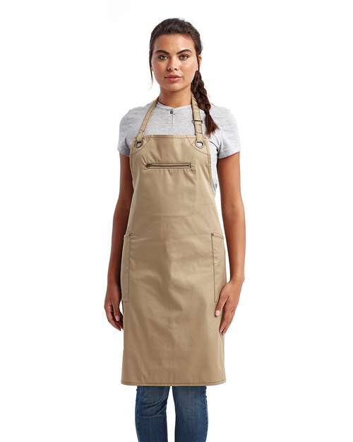 Barley Contrast Stitch Recycled Bib Apron - Artisan Collection by Reprime - RP121
