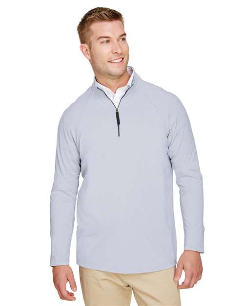 Men's CrownLux Performance® Clubhouse Micro-Stripe Quarter-Zip Pullover - Devon & Jones - DG480