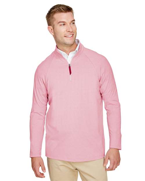 Men's CrownLux Performance® Clubhouse Micro-Stripe Quarter-Zip Pullover - Devon & Jones - DG480