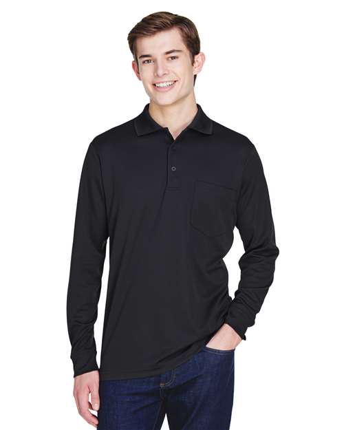 Men's Pinnacle Performance Long Sleeve Piqué Polo with Pocket - CORE365