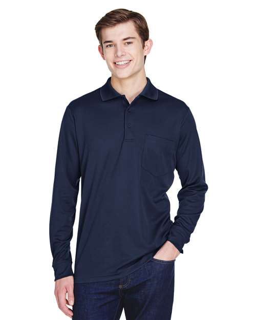 Men's Pinnacle Performance Long Sleeve Piqué Polo with Pocket - CORE365