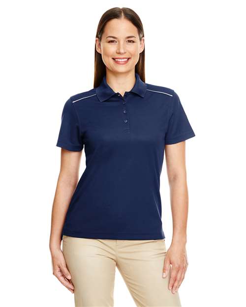 Women's Radiant Performance Piqué Polo with Reflective Piping - CORE365