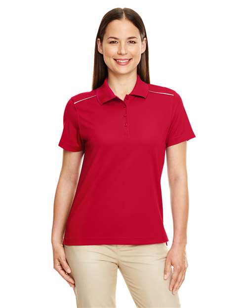 Women's Radiant Performance Piqué Polo with Reflective Piping - CORE365