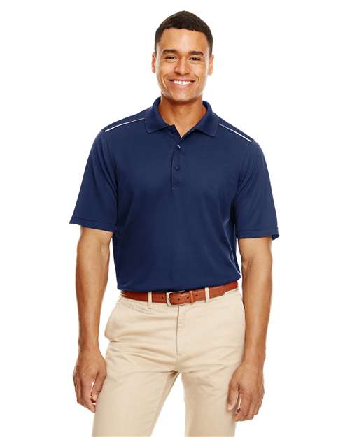 Men's Radiant Performance Piqué Polo with Reflective Piping - CORE365