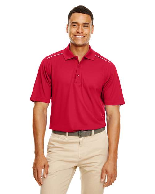 Men's Radiant Performance Piqué Polo with Reflective Piping - CORE365