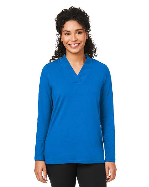 Women's Raleigh Shawl Collar Knit Top - Devon & Jones - DP121W