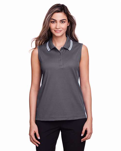 Women's CrownLux Performance® Plaited Tipped Sleeveless Polo - Devon & Jones - DG20SW