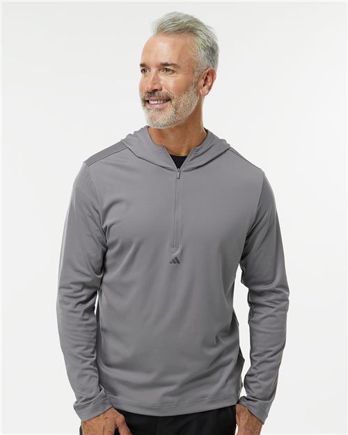Men's Lightweight Quarter-Zip Hooded Pullover - Adidas - A596