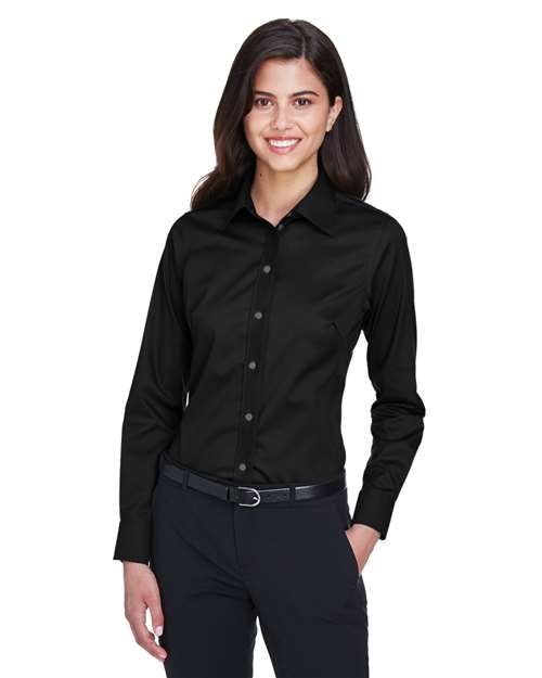 Women's Crown Collection® Solid Stretch Twill Woven Dress Shirt - Devon & Jones - DG530W