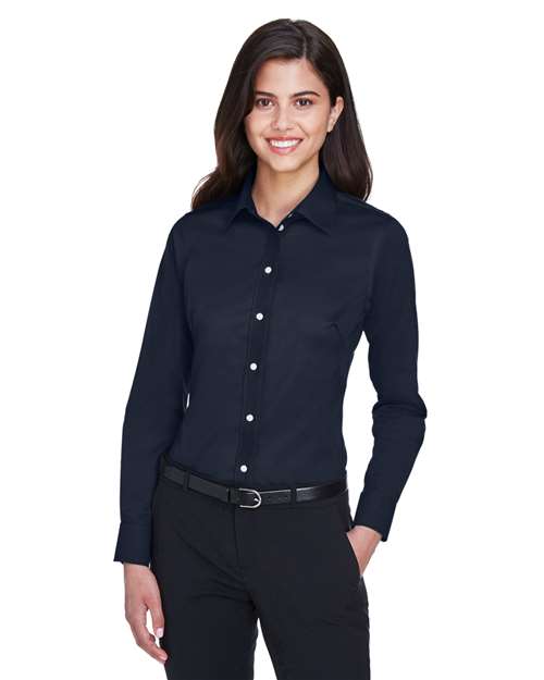 Women's Crown Collection® Solid Stretch Twill Woven Dress Shirt - Devon & Jones - DG530W