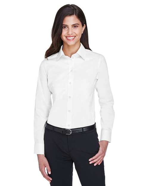 Women's Crown Collection® Solid Stretch Twill Woven Dress Shirt - Devon & Jones - DG530W