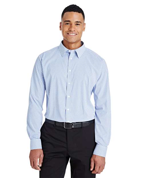 Men's CrownLux Performance® Micro Windowpane Woven Dress Shirt - Devon & Jones - DG540