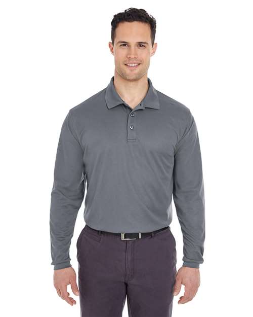 Men's Cool & Dry Long Sleeve Mesh Piqué Polo - UltraClub - 8210LS