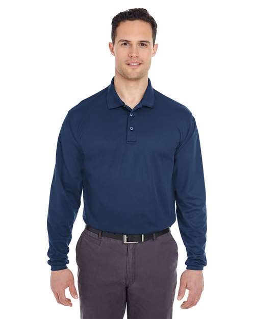 Men's Cool & Dry Long Sleeve Mesh Piqué Polo - UltraClub - 8210LS