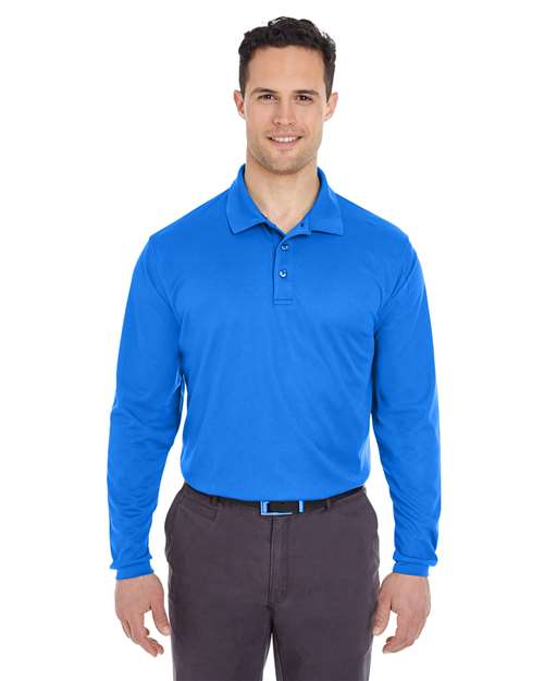 Men's Cool & Dry Long Sleeve Mesh Piqué Polo - UltraClub - 8210LS