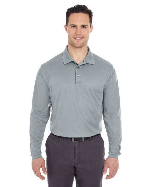 Men's Cool & Dry Long Sleeve Mesh Piqué Polo - UltraClub - 8210LS