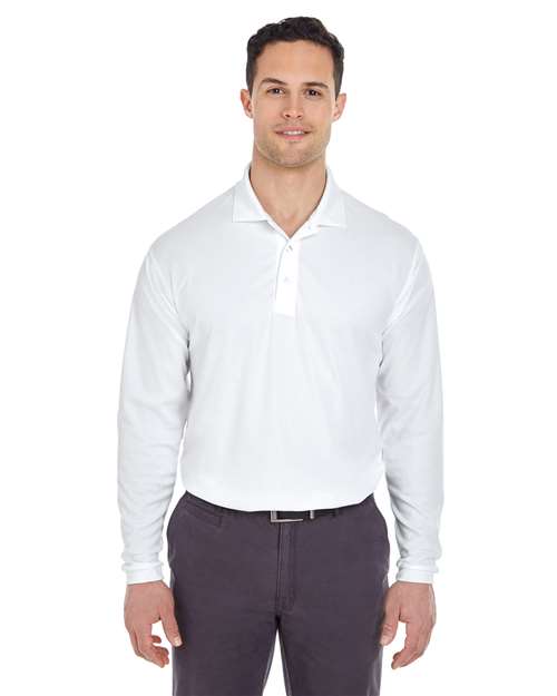 Men's Cool & Dry Long Sleeve Mesh Piqué Polo - UltraClub - 8210LS
