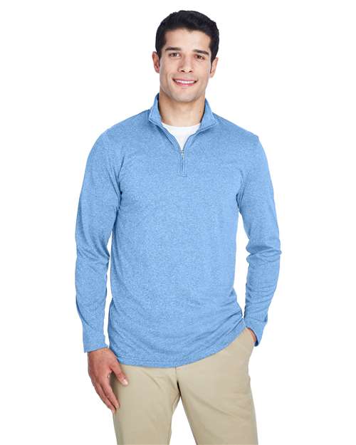 Men's Cool & Dry Heathered Performance Quarter-Zip Pullover - UltraClub - 8618