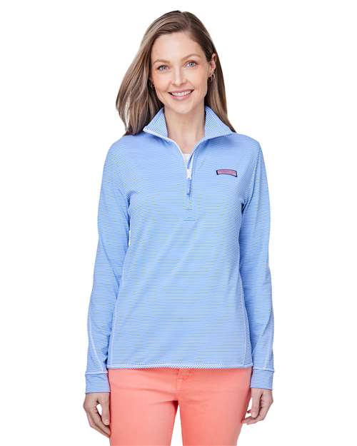 Women's Microstripe Sankaty Half-Zip Pullover - vineyard vines - K002521
