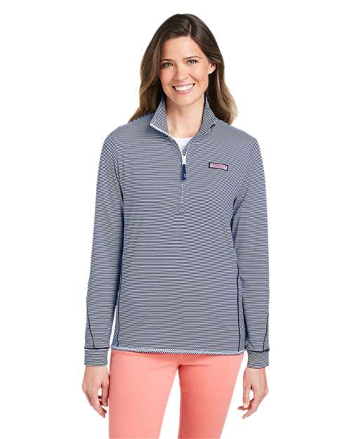 Women's Microstripe Sankaty Half-Zip Pullover - vineyard vines - K002521