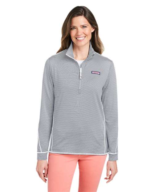 Women's Microstripe Sankaty Half-Zip Pullover - vineyard vines - K002521