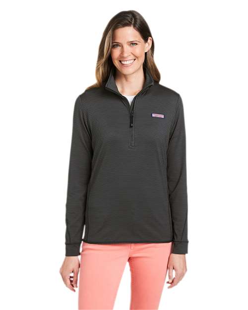 Women's Microstripe Sankaty Half-Zip Pullover - vineyard vines - K002521