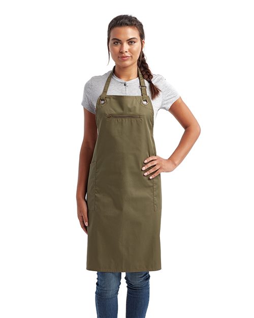 Barley Contrast Stitch Recycled Bib Apron - Artisan Collection by Reprime - RP121